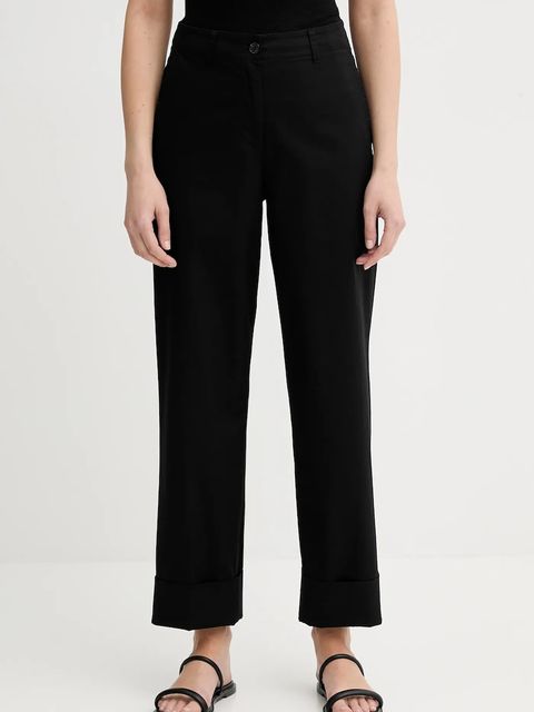 Marc O'Polo spodnie damskie kolor czarny szerokie high waist 506034110243 - zdjęcie produktu nr 1