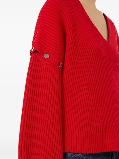 Sportmax V-neck button-detail sweater - Red