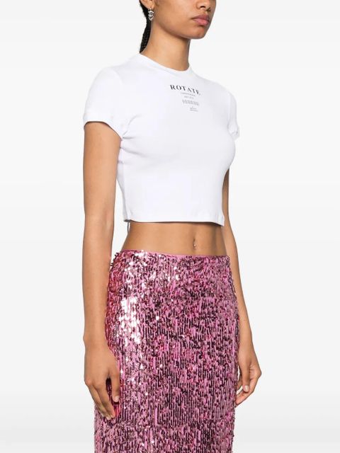 ROTATE BIRGER CHRISTENSEN ribbed crop top - White