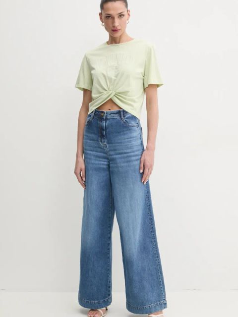 Liu Jo t-shirt bawełniany damski kolor zielony WA5001.JS923