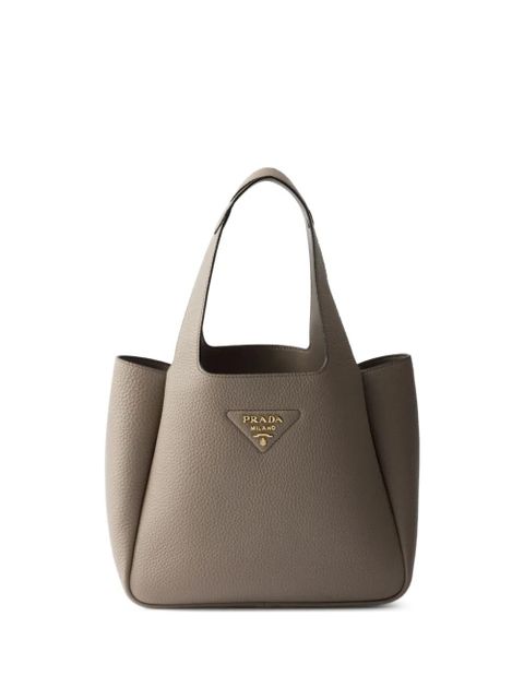 Prada small leather tote bag - Brown - zdjęcie produktu nr 1