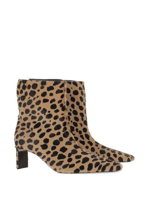 KHAITE 55mm leopard-print ankle boots - Brown