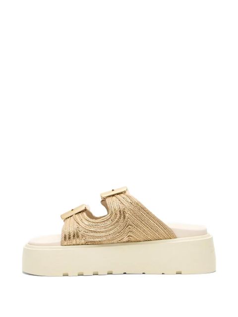 Casadei Thaiti Birki buckle slides - Gold