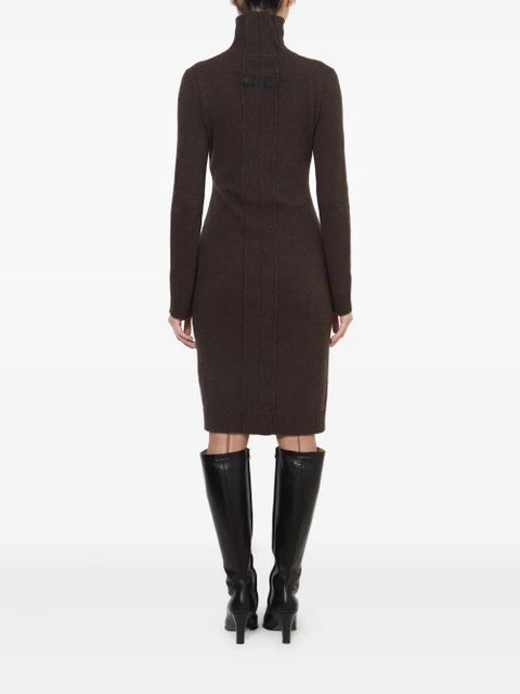 MM6 Maison Margiela high-neck ribbed dress - Brown - zdjęcie produktu nr 2