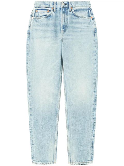 RE/DONE logo-patch tapered jeans - Blue - zdjęcie produktu nr 1