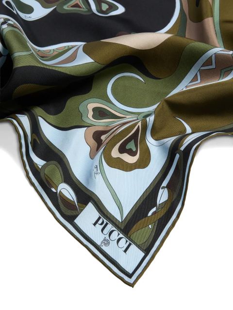 PUCCI Orchidee-print silk carre - Green - zdjęcie produktu nr 2