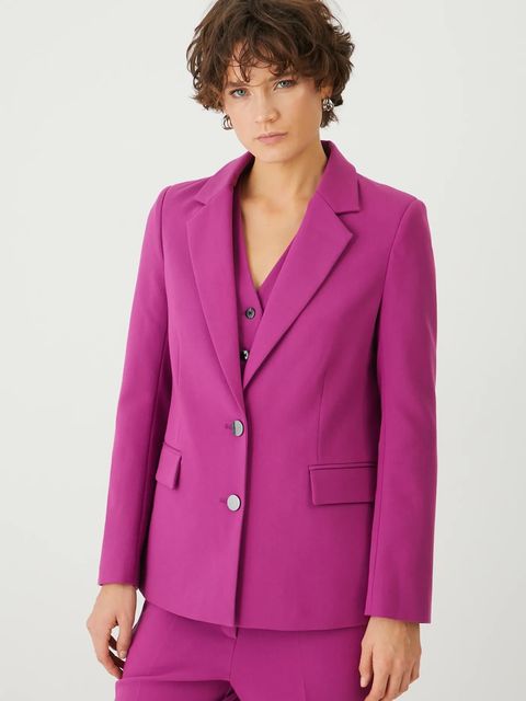 Medicine marynarka damska kolor różowy jednorzędowa gładka - zdjęcie produktu nr 1