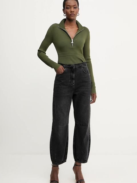 Patrizia Pepe sweter damski kolor zielony z półgolfem 8K0323 K274