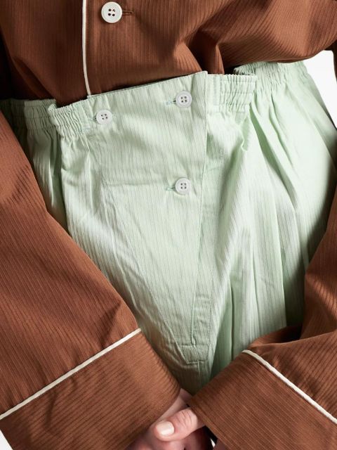 Prada gathered button midi skirt - Brown