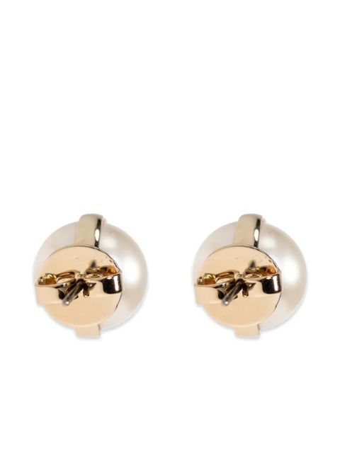 Tory Burch pearl logo earrings - Gold - zdjęcie produktu nr 1