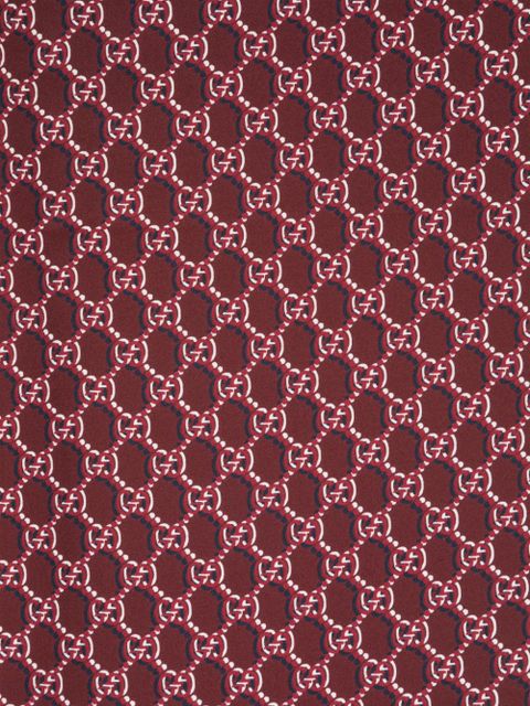 Gucci GG Shadow-print silk scarf - Red