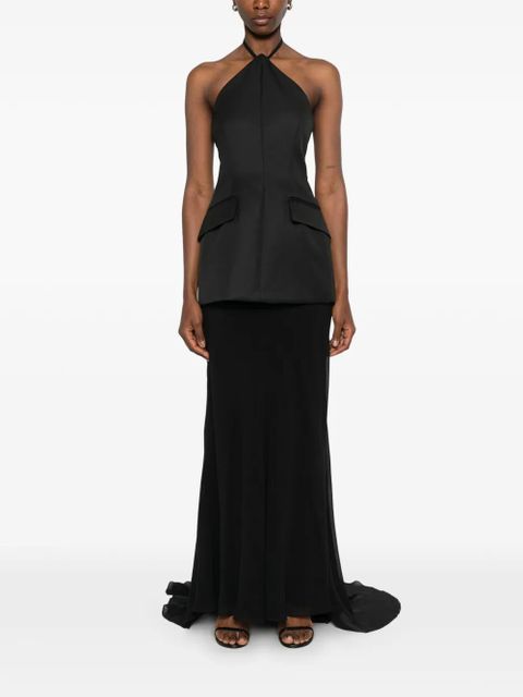 Sportmax Spxpinne halterneck maxi dress - Black - zdjęcie produktu nr 2
