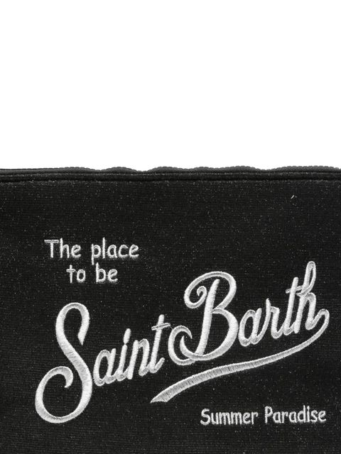 MC2 Saint Barth Aline logo-embroidered clutch bag - Black
