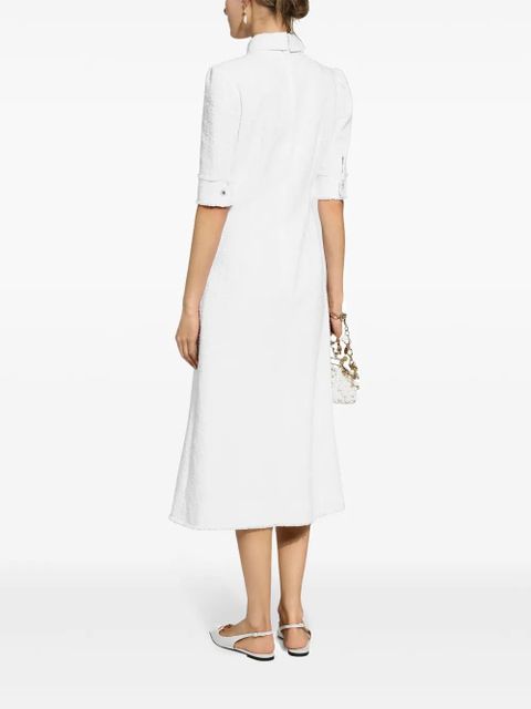 Dolce & Gabbana tweed midi shirtdress - White
