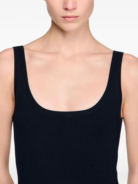 SANDRO studded knitted midi dress - Black