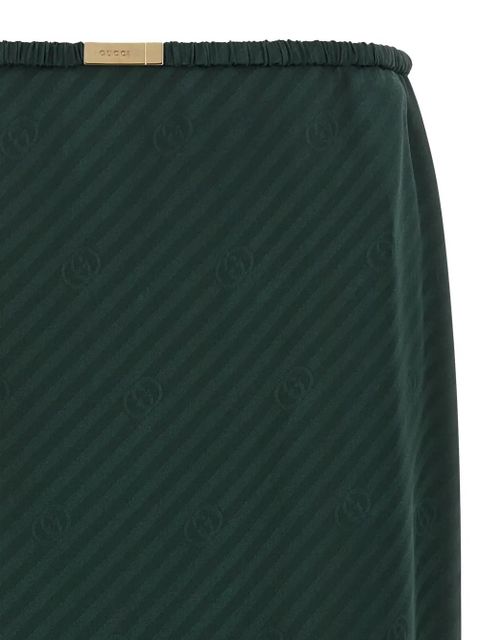 Gucci logo knit silk skirt - Green