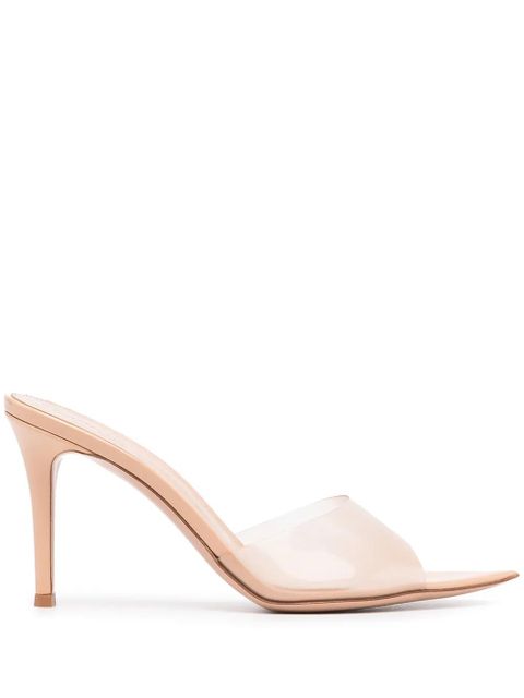 Gianvito Rossi Elle 85mm transparent-strap mules - Neutrals - zdjęcie produktu nr 1