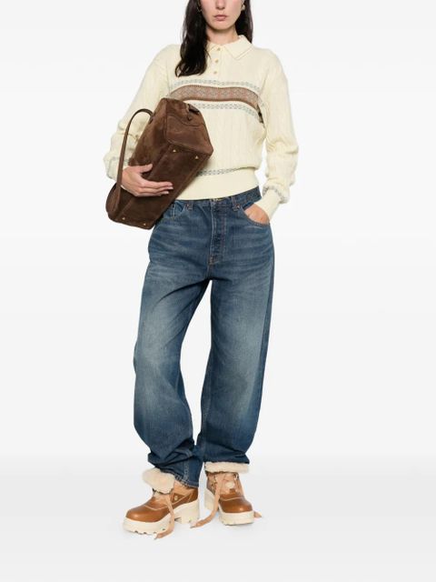 Guest In Residence cable collegiate knitted polo top - Yellow - zdjęcie produktu nr 2