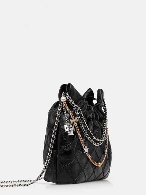 Tory Burch torebka skórzana Fleming kolor czarny 164022-001