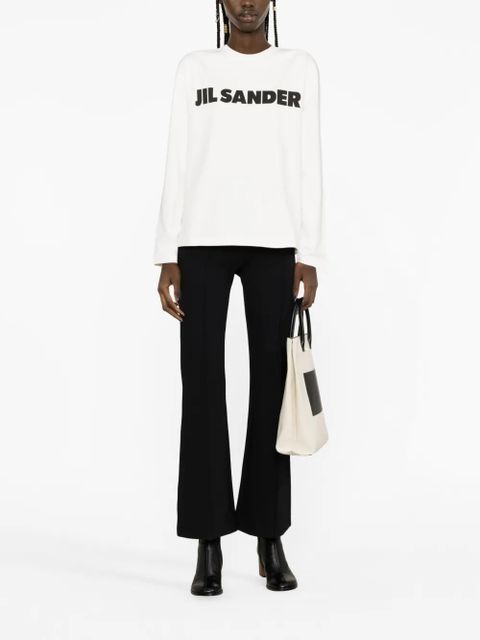 Jil Sander logo-print cotton sweatshirt - White
