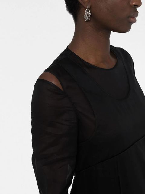 Jil Sander pleat-detail midi dress - Black - zdjęcie produktu nr 2