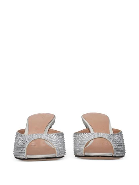 The Attico crystal-embellished satin sandals - Silver
