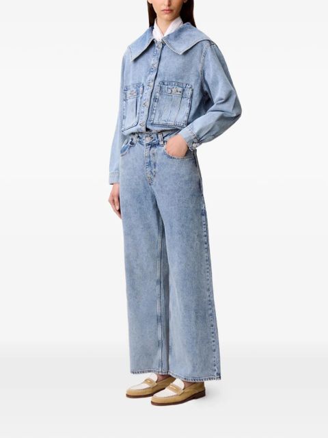 Claudie Pierlot embroidered wide-leg jeans - Blue