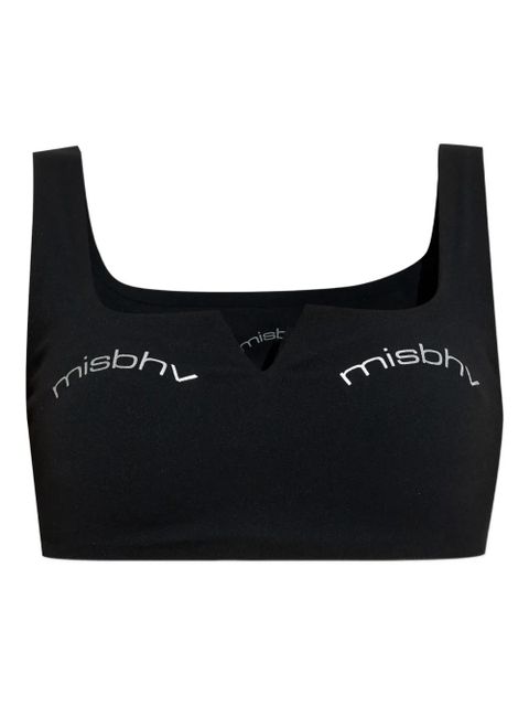 MISBHV v-neck logo crop top - Black - zdjęcie produktu nr 1
