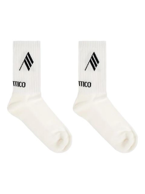The Attico logo-detail ribbed socks - White - zdjęcie produktu nr 1