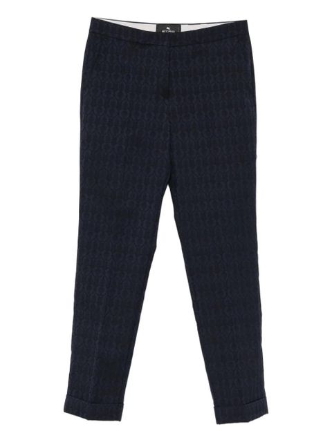 ETRO patterned cuffed trousers - Blue - zdjęcie produktu nr 1