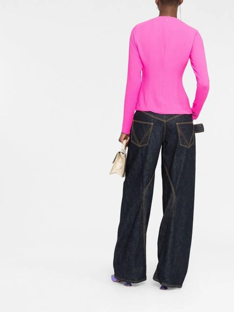 The Attico Zelda tie-front blouse - Pink