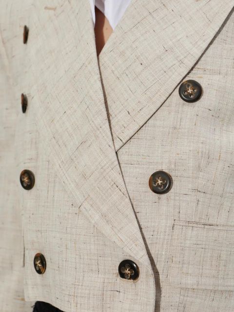 Vivienne Westwood Ls Cut Off double-breasted cropped jacket - Neutrals