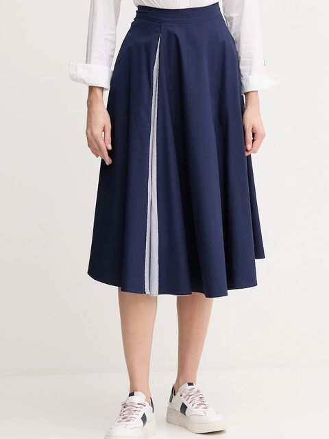 United Colors of Benetton spódnica kolor granatowy midi rozkloszowana 49WND004Z - zdjęcie produktu nr 1