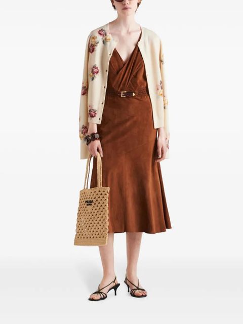 Prada sleeveless suede midi dress - Brown - zdjęcie produktu nr 2
