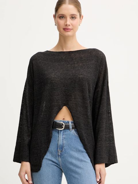 United Colors of Benetton sweter z wełną damski kolor szary lekki 109PD10E1 - zdjęcie produktu nr 1