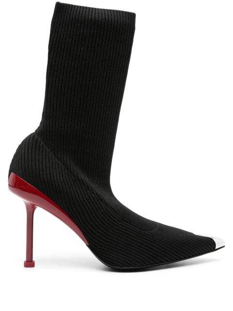 Alexander McQueen Slash Knit 90mm ankle boots - Black - zdjęcie produktu nr 1
