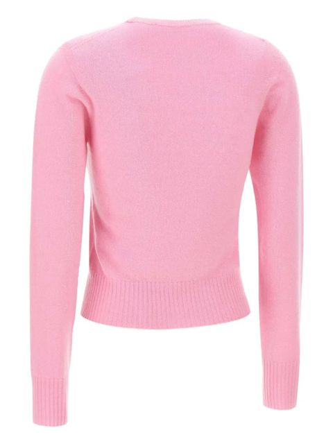 Blumarine embroidered ribbed cashmere sweater - Pink