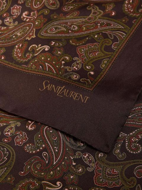 Saint Laurent paisley scarf - Brown - zdjęcie produktu nr 2