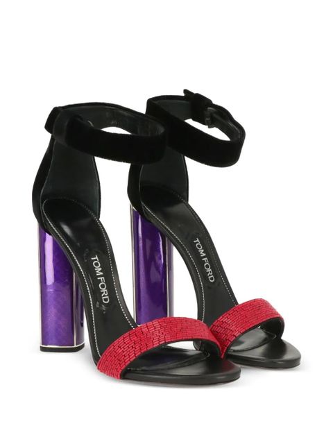 TOM FORD beaded-strap block-heel sandals - Black - zdjęcie produktu nr 2