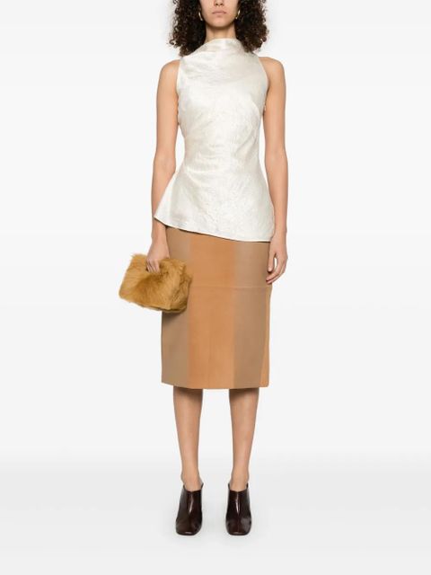 Alexander McQueen asymmetric satin top - Neutrals - zdjęcie produktu nr 2
