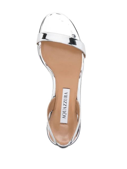 Aquazzura So Nude 50mm metallic sandals - Silver