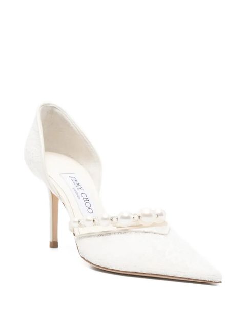 Jimmy Choo Aurelie pearl-lace pumps - White - zdjęcie produktu nr 2