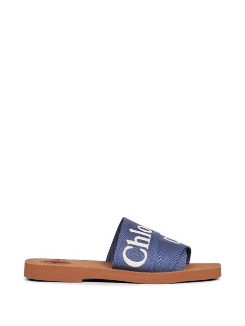 Chloé Woody logo-print sandals - Blue - zdjęcie produktu nr 1