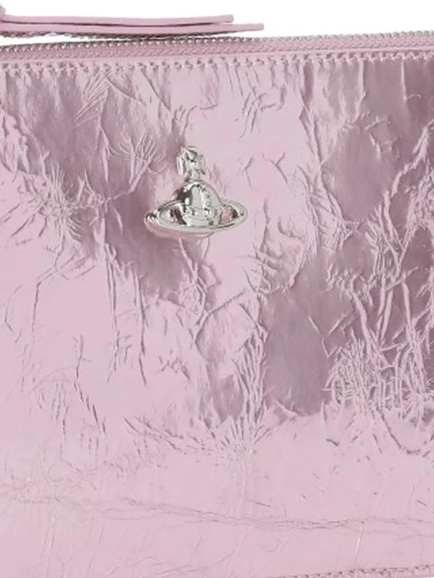 Vivienne Westwood orbit logo removable strap clutch bag - Pink