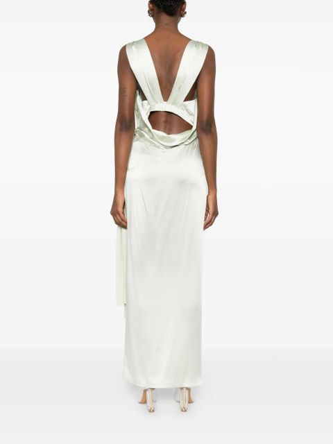 Maison Margiela satin draped maxi dress - Green