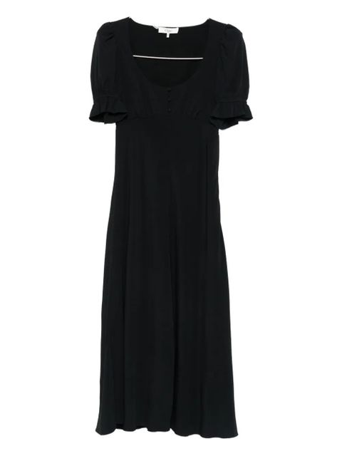 Chloé puff-sleeve button-front midi dress - Black