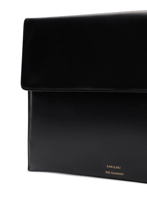 LouLou de Saison Gaia leather clutch bag - Black