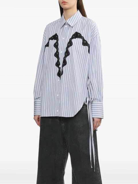 The Attico lace-trim shirt - White