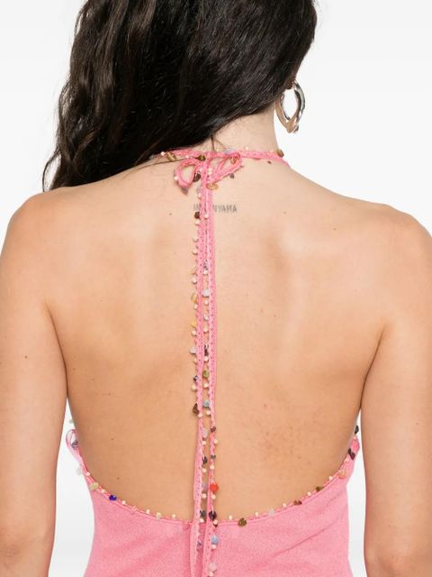 Christopher Esber embellished halterneck dress - Pink