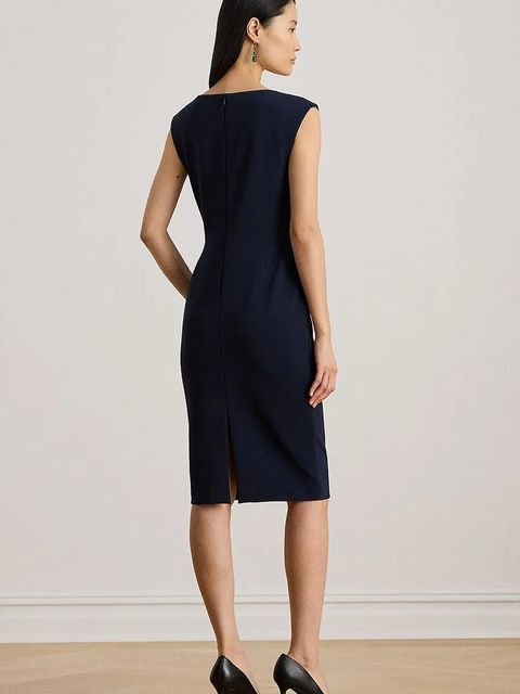 Lauren Ralph Lauren sukienka kolor granatowy mini prosta 200P03735